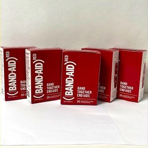 Band aid red 20 pc band together end aids (Lot of 5)